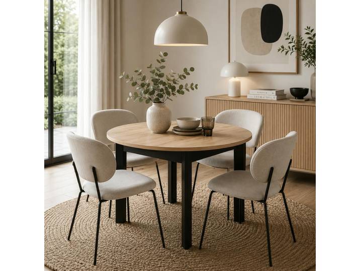 Table Ronde Extensible Esprit Bistrot Ø100-140 Cm Alva