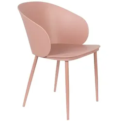 2er-Set White Label Stuhl Gigi Kunststoff Pink