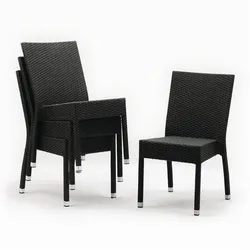 Gastronoble Bolero Rattanstühle - anthrazit - stapelbar - 12 Gartenstühle