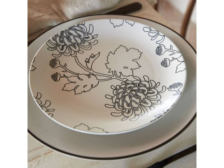 Set de 4 assiettes à dessert en céramique Flora