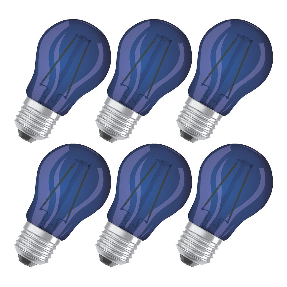 Osram LED filamentlamp multicolor druppelvorm E27 blauw 6 stuks