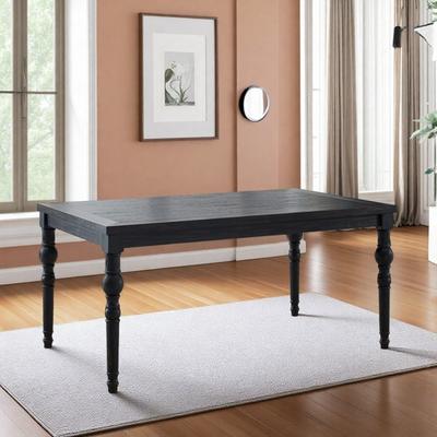 ZWYO HOSIMU "65"" Urban Style Rectangular Dining Table, Wood Kitchen Table with Stately Turned Legs for 6"