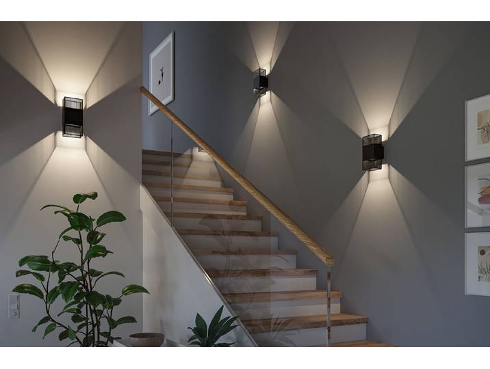 Applique murale LED 12 x 25 x 10cm Noir/Noir
