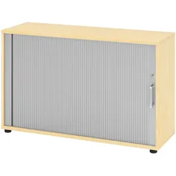bümö Aktenschrank abschließbar mit Rollladen, Rollladenschrank für Ordner & Co. - Büroschrank mit Rollo, abschließbarer Ordnerschrank aus Holz in