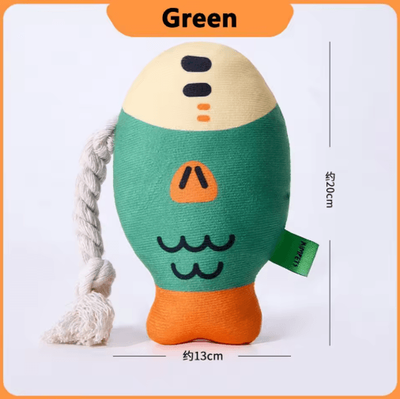 Inspire Picks Indestructible Squeaky Dog Toy Plush Animal Chew Toy For Training & Teeth Cleaning green
