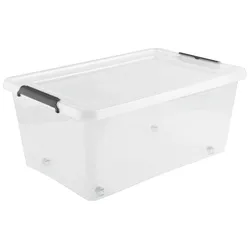 Box mit Deckel Bruno in Schwarz/Transparent ca. 40l