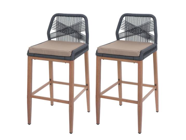 Jamb Barhocker Anthrazit, Taupe, Metall, 45x101x50 cm, Esszimmer, Barmöbel, Barhocker