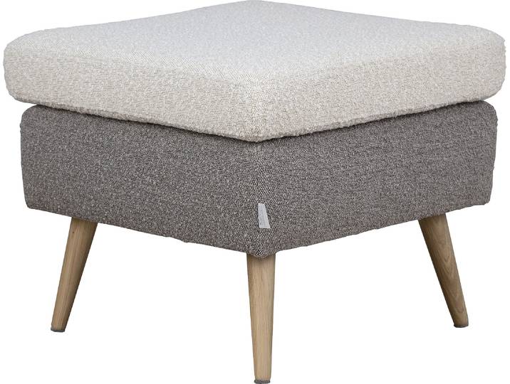 Hocker GOODPRODUCT Salla , beige (creme, taupe), B:58cm H:49cm T:58cm, 100% Polyester, Hocker, Hocker, 2-farbig, Bouclé oder Struktur fein, passend zum Sessel