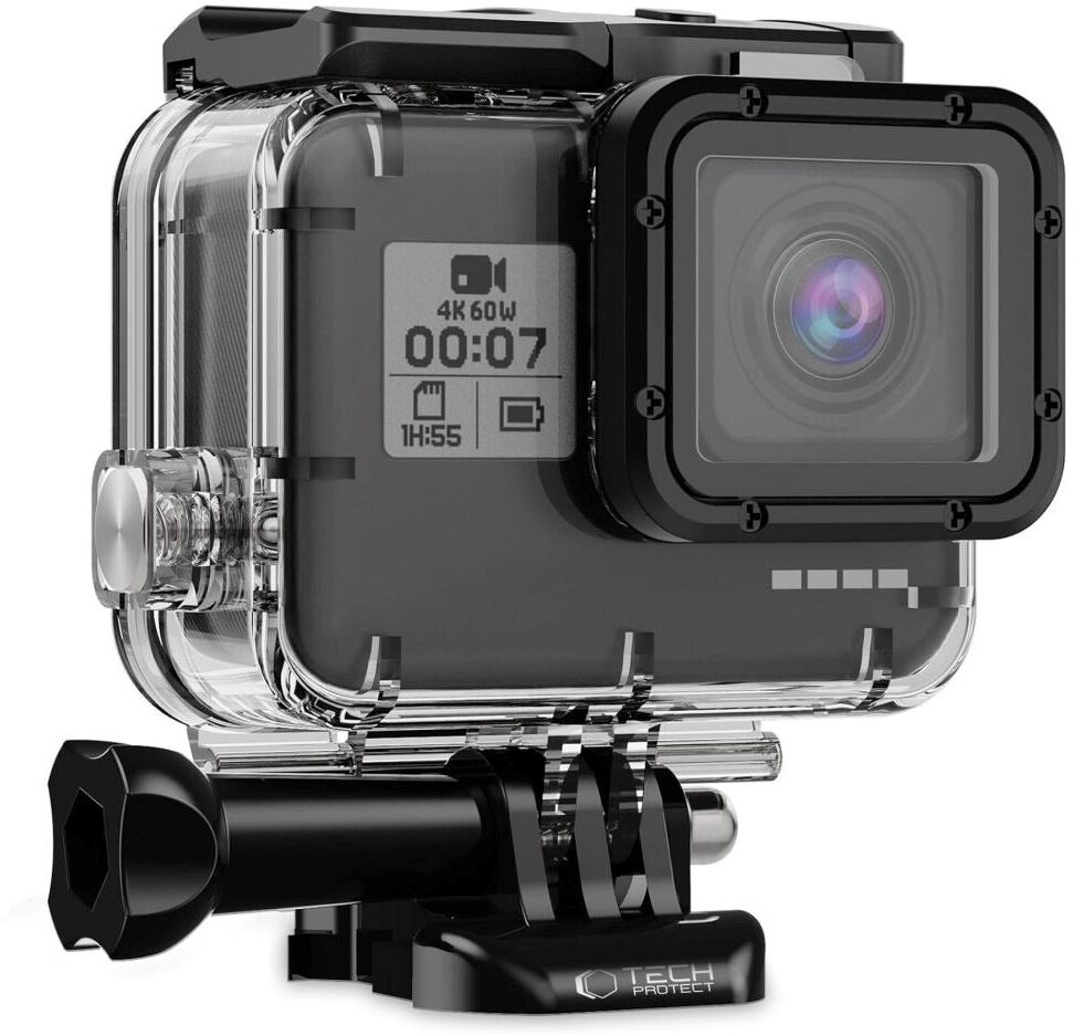 GoPro Hero 5 / 6 / 7 Tech-Protect GA200 Vandtæt Case - Gennemsigtig