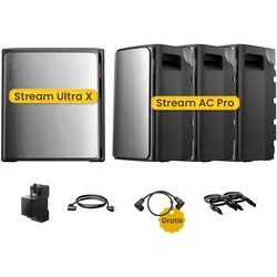 EcoFlow Stream Ultra X, All-in-One Speicher für Balkonkraftwerke, by Powerness - Stream Ultra X + 3 x Stream AC Pro | 9600Wh / Gratis Smart Meter / Standardversand