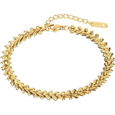 Armband FIRETTI "Schmuck Geschenk Edelstahl Armschmuck Herzkettengliederung Liebe", gold (gelbgoldfarben), Armbänder, Damen, 23,5cm, Edelstahl, Armband