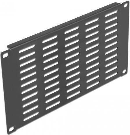 Delock 10-inch geventileerd netwerkschrank paneel, 3 HE, zwart