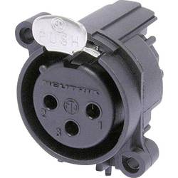 Neutrik NC3FAAH1 XLR-Steckverbinder Flanschbuchse, Kontakte gewinkelt Polzahl: 3 Schwarz 1 St.