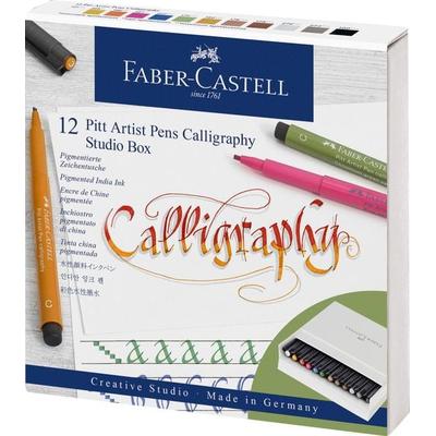 Faber-Castell Tuschestifte Pitt Artist Pens, Calligraphy Studio, 12er Atelierbox