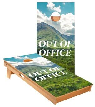 Skip's Garage Out Of Office Cornhole Boards