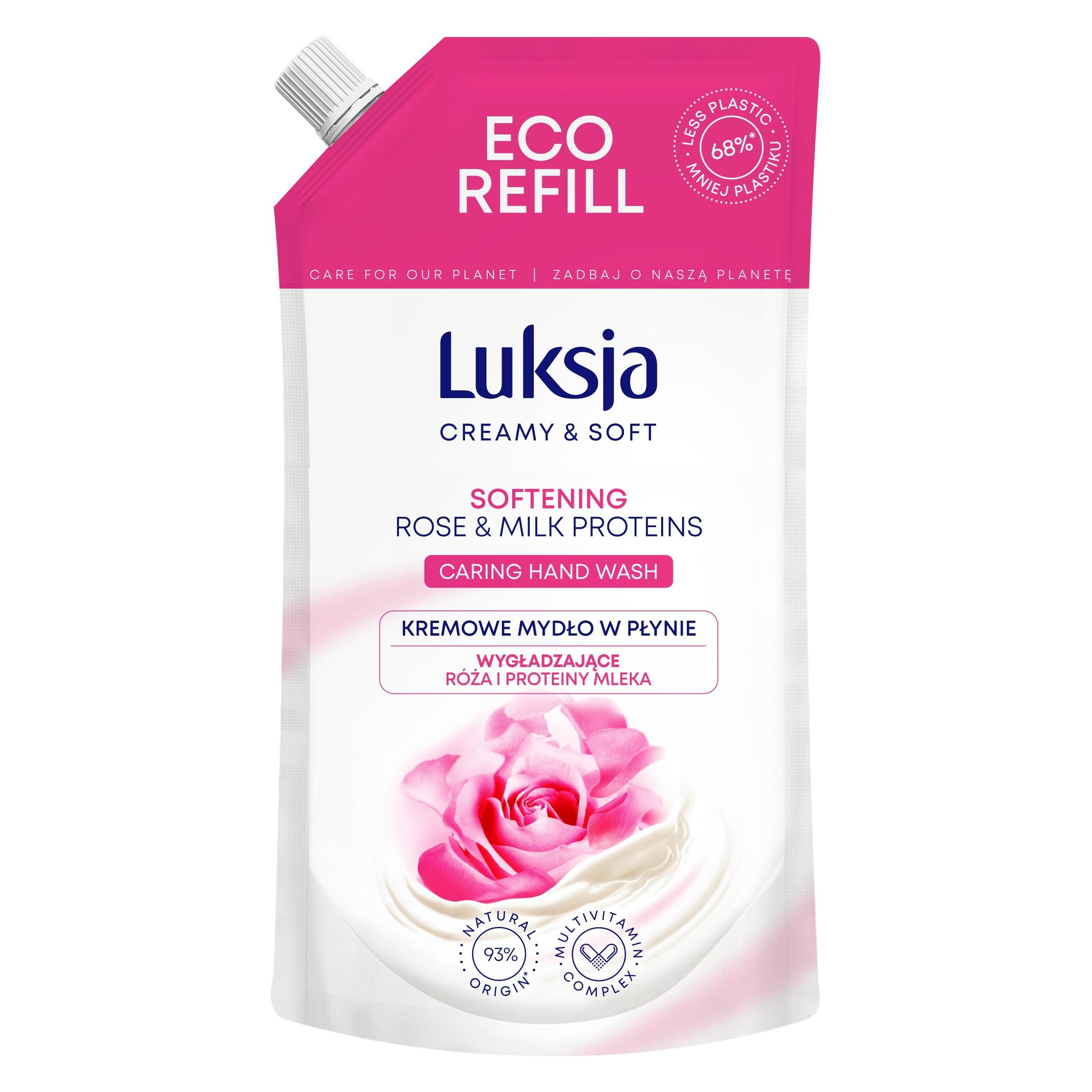 Luksja Cremige Flssigseife, Rose, Vorrat 400ml (Flüssigseife, Handseife Nachfüllpackung, 400 ml) (46360743)