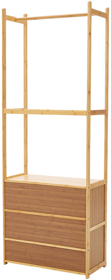 Rebrilliant 62cm Rolling Clothing Rack Natural