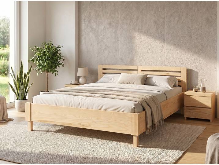 Bett „Moritz“ Esche 200 x 200 cm Massivholz Esche