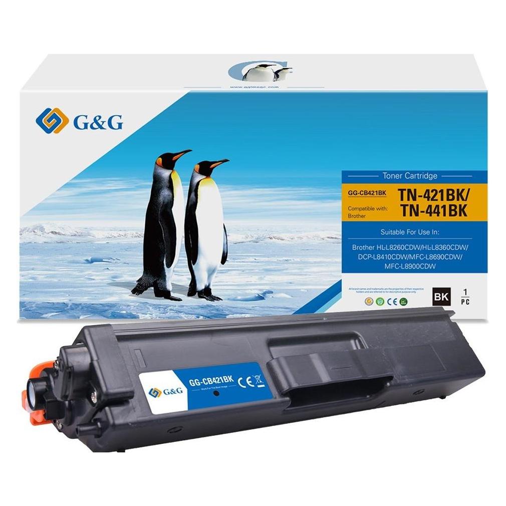 G&G Kompatibler Toner, Schwarz, ersetzt Brother TN-421BK (BK) (14299)