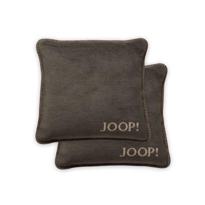 Dekokissen JOOP "Kissenhülle MDF Doubleface 2er Pack" Gr. S, braun, B:50cm, Obermaterial: 58% Baumwolle CO. 35% Polyacryl PAN. 7% Polyester PES., Dekokissen_Sitzkissen_Kissenhüllen