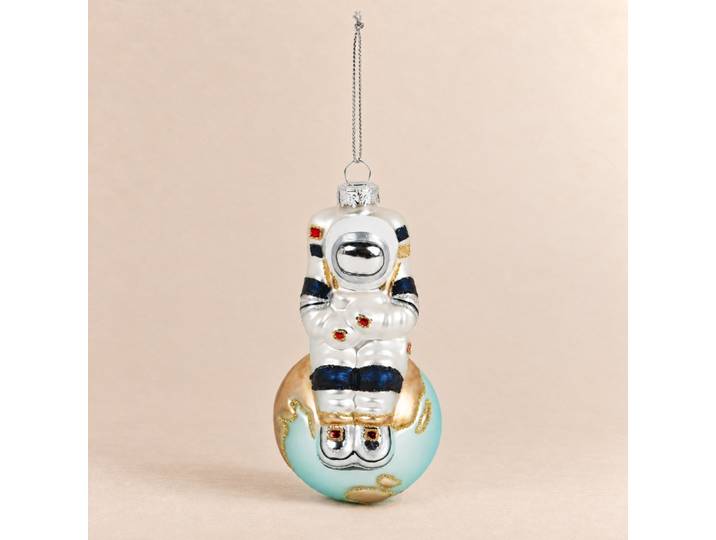 Astronauten-Weihnachtsschmuck aus mehrfarbigem Glas