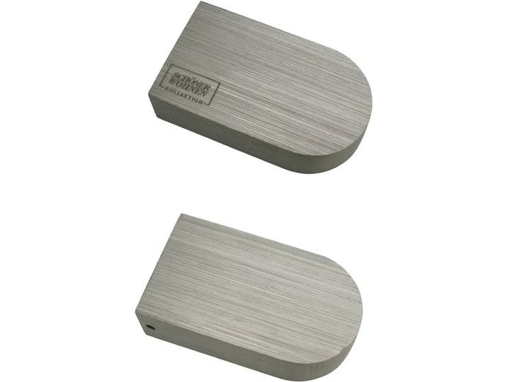 Gardinenstangen-Endstück Round , silber (stahl, gebürstet), 2 Stk., SCHÖNER WOHNEN-KOLLEKTION, Gardinenstangenendstücke, Gardinenstangen-Endstück, Serie Einzelprogramm Matteo rechteckig