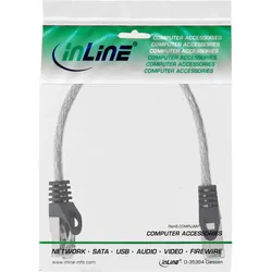 InLine® 72522T Patchkabel, SF/UTP, Cat.5e, transparent, 0,25m