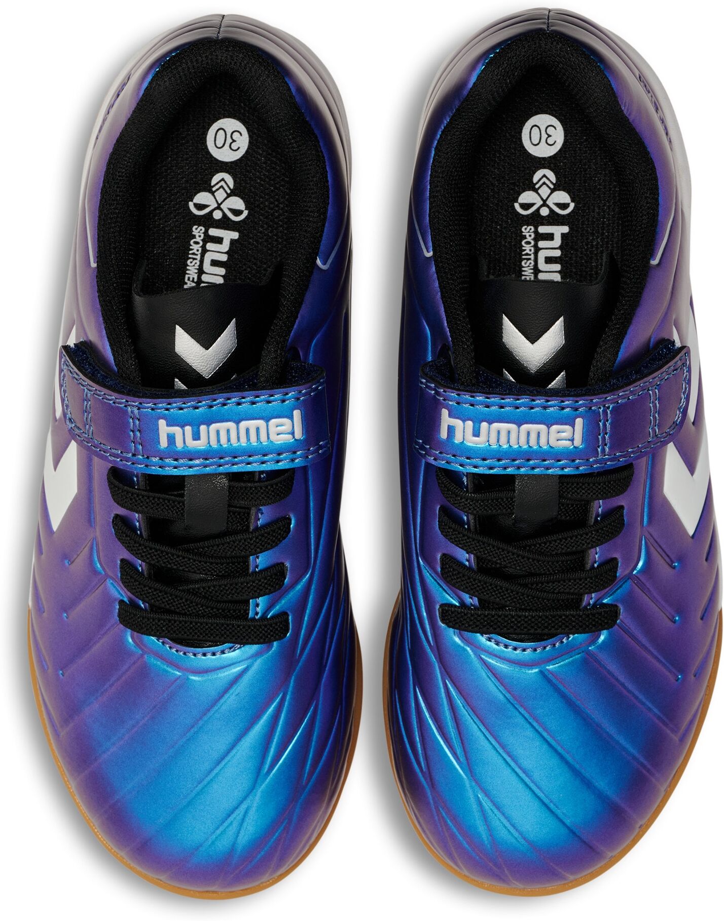 Fussballschuh HUMMEL "TOP STAR I.C. VC 2.0 JR", Jungen, Gr. 34, atmungsaktiv, lila (weiß, multicolor), Synthetik, Schuhe Fussballschuh, rutschfeste Gummisohle weiß, multicolor 34, atmungsaktiv