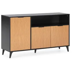 SIDEBOARD Denis, Schwarz/Holzfarbe