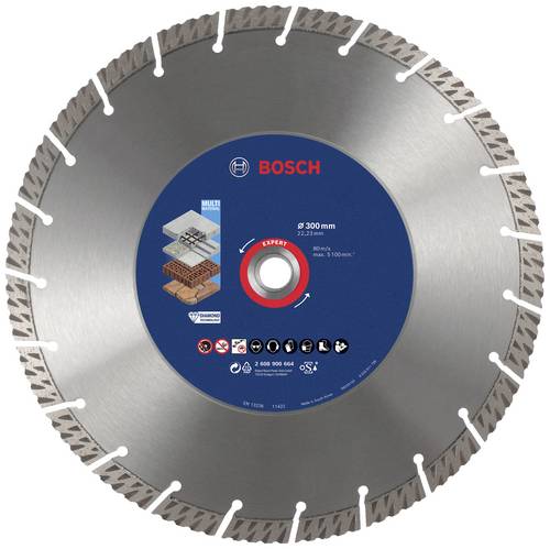 Bosch Accessories 2608900664 EXPERT MultiMaterial Diamanttrennscheibe Durchmesser 300mm Bohrungs-Ø 22.23mm Stein, Beton, Ziegel
