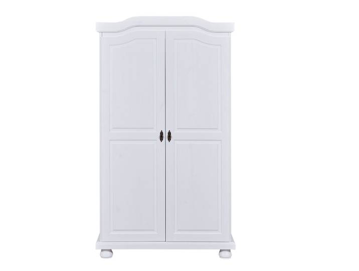 99.20900100 Kleiderschrank 2-türig Kiefer Massivholz Weiß