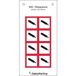 SafetyMarking 30.B1023 GHS-Gefahrenpiktogramm 04 Gasflasche Folie selbstklebend (B x H) 35 mm x 35 mm 8 St.