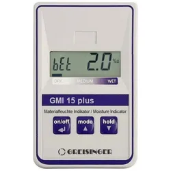 Greisinger, Feuchtigkeitsmessgerät, GMI15-plus Materialfeuchtemessgerät Messbereich Baufeuchtigkeit (Bereich) 0.0 bis 8.0% M