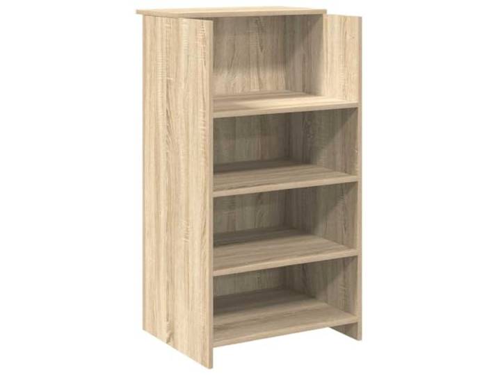HKLGBVCR Empfangsschreibtisch Sonoma-Eiche, 55 x 50 x 103,5 cm, Holz Integrierte Theke, Ablagefach, Seitenteile, Wandbefestigung inklusive, professionelle Verwendung