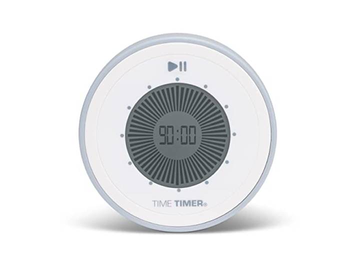 Time Timer Twist 90 minuten digitale countdown-klok – voor het leren in het klaslokaal voor kinderen, leergereedschap voor thuisschool, bureauklok voor leraren, oefen- en keukentimer (Pale Shale)