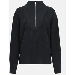 MELA Rippstrick Troyer KIMAYA Damen Schwarz Baumwolle GOTS Organic