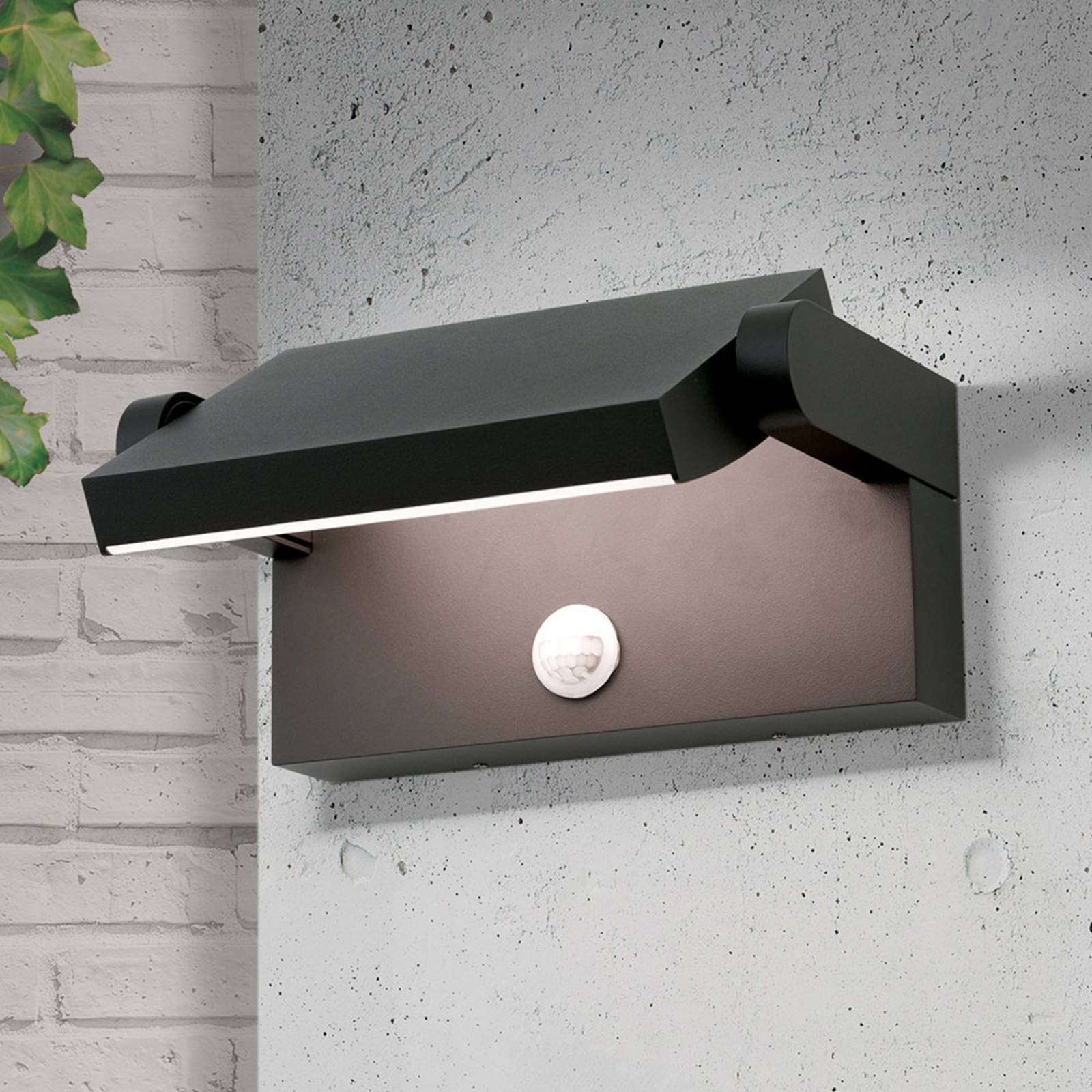 Orion LED Outdoor Wall Light With Sensor Ginger, Black, Aluminium, Modern, Outdoor Wall Light