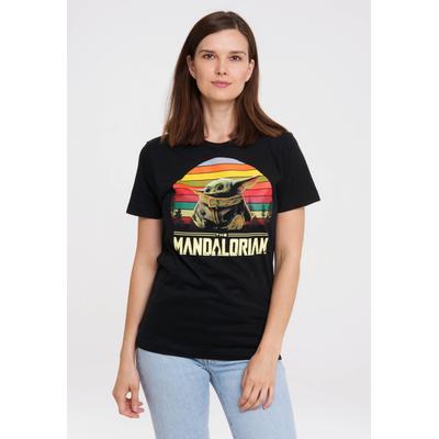T-Shirt LOGOSHIRT "Star Wars - Baby Yoda", Damen, Gr. S, schwarz, 100% Baumwolle, bedruckt, normal, Rundhals, Shirts T-Shirt, mit lizenziertem Print