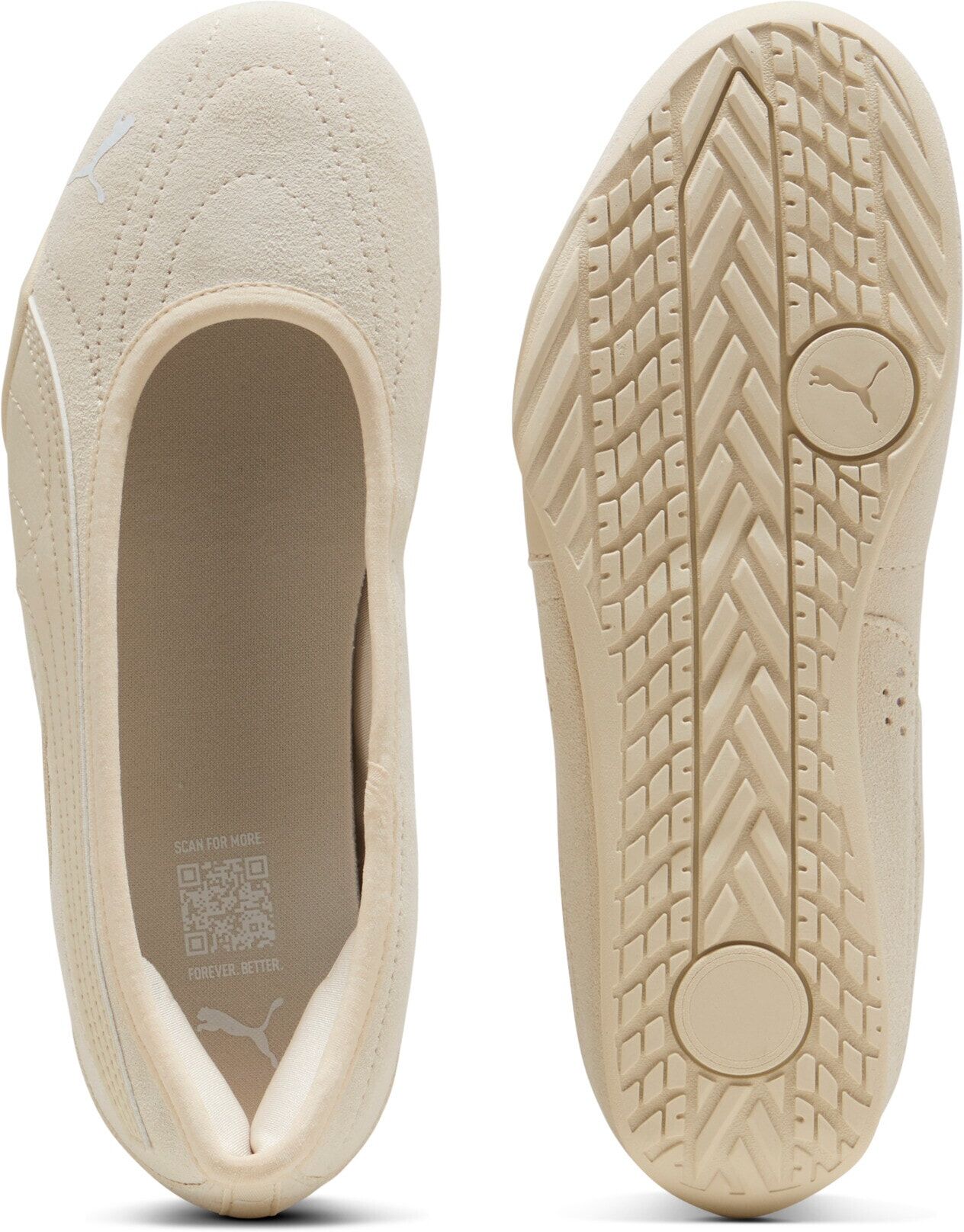 Sneaker PUMA "CATCH SOLEIL BALLERINASD", Damen, Gr. 38, Textil, beige (alpine snow, puma weiß), Leder, unifarben, Schuhe Sneaker, für vielseitige Aktivitäten, mit Lederobermaterial, mit Schnürung alpine snow, puma weiß 38, Textil