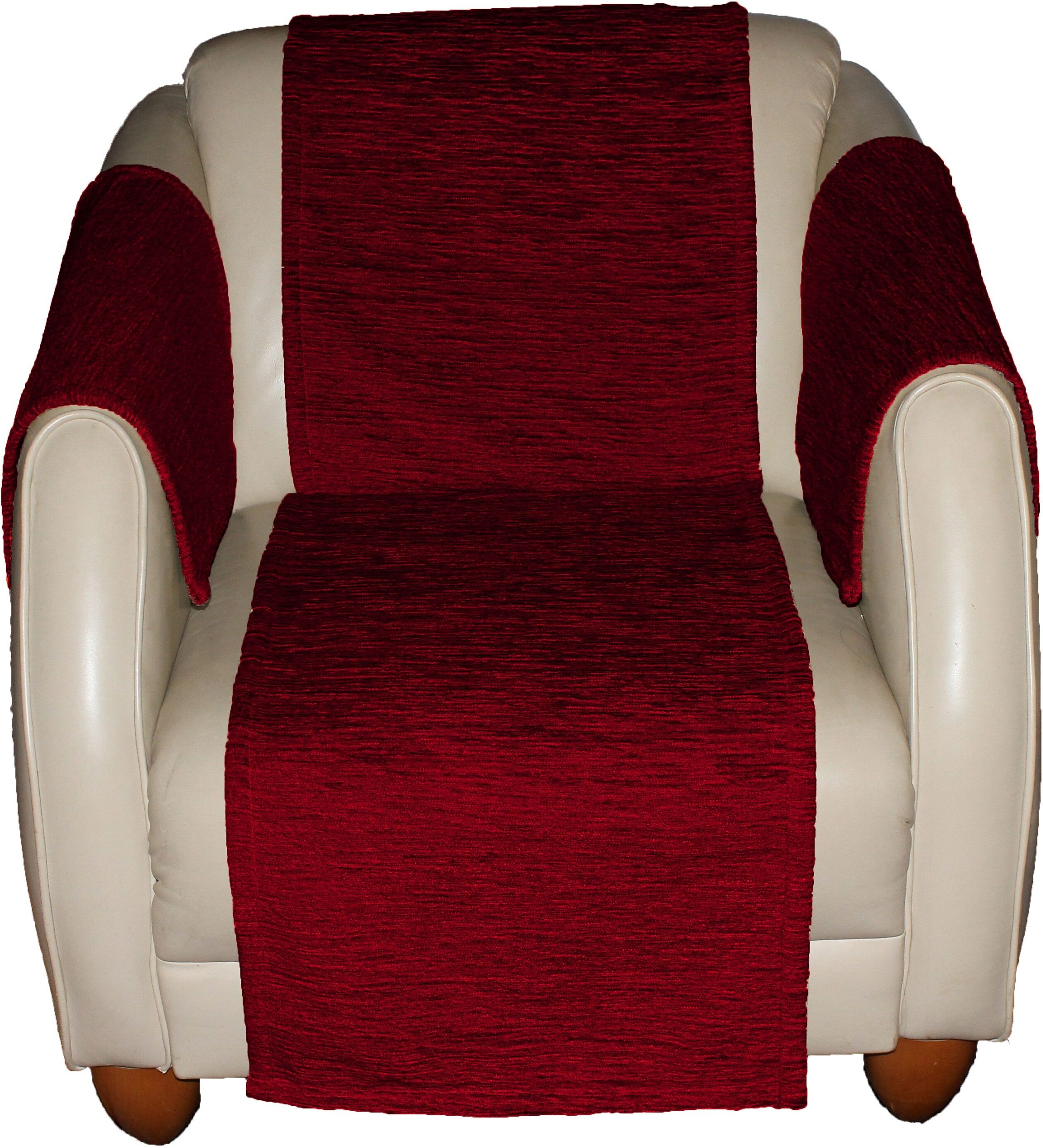 Sofahusse WIRTH "Miriam", rot, Kunstfaser, Hussen, Sofahusse, 2-er Set, Armlehnenschoner, Maß: 60 x 40 cm, 2 Stück