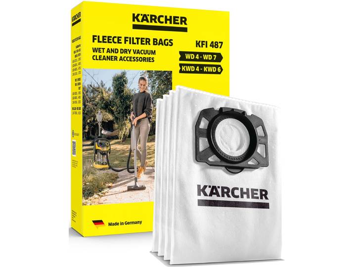 Filterbeutel KÄRCHER KFI 487 , weiß, B:19cm H:1,3cm L:26cm, Vlies, Filtermaterialien, Filterbeutel, Vlies
