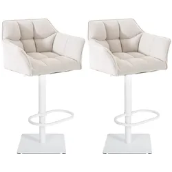 CLP 2er Set Barhocker Damaso Stoff weiß   Farbe: weiß, Gestell Farbe: weiß
