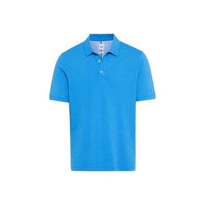 Poloshirt BRAX "Poloshirt Pete 1er Pack", Herren, Gr. M, blau, Obermaterial: 96% Baumwolle CO. 4% Elasthan EL., Shirts