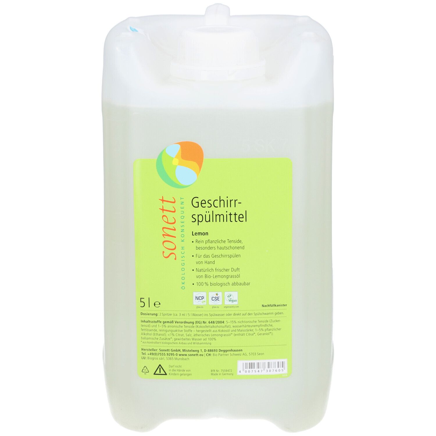 Sonett Geschirrspülmittel Lemon Kanister 5 lt l Liquidum