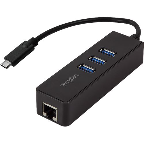 LogiLink USB 3.0 Typ-C auf Gigabit Adapter zu 1x RJ45 und 3x