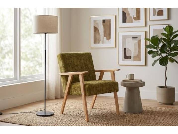 Family Meble Sessel Soler Ramona – Retro-Sessel im Vintage-Stil mit Stoff-Bezug – Grün · 37