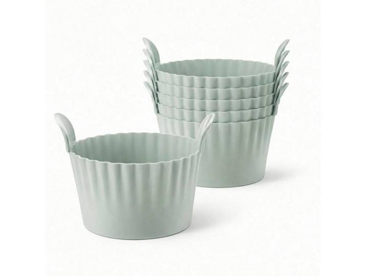 Muffinform 6er Set Silikon Grau, Kunststoff, 8x4.5x8 cm, Backen & Backzubehör, Backformen, Muffinformen