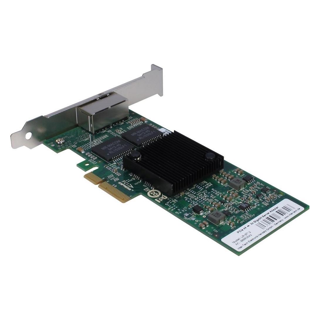 Intertech LR-9712 Dual-LAN-Adapter Intel i350 Off-Load Checksummen- UDP- TCP- IP- Segmentierungsb. VT-c VMD... (PCI Express 2.0 x4) (88883042)