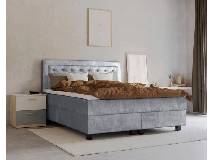 Home affaire Boxspringbett Jeanne, inkl. Topper mit Taschen-Federkernmatratze