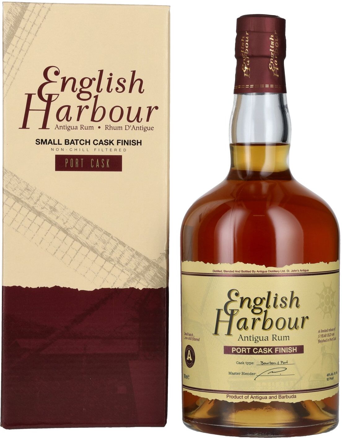 English Harbour Rum English Harbour PORT CASK FINISH Small Batch Antigua Rum 46% Vol. 0,7l in Geschenkbox